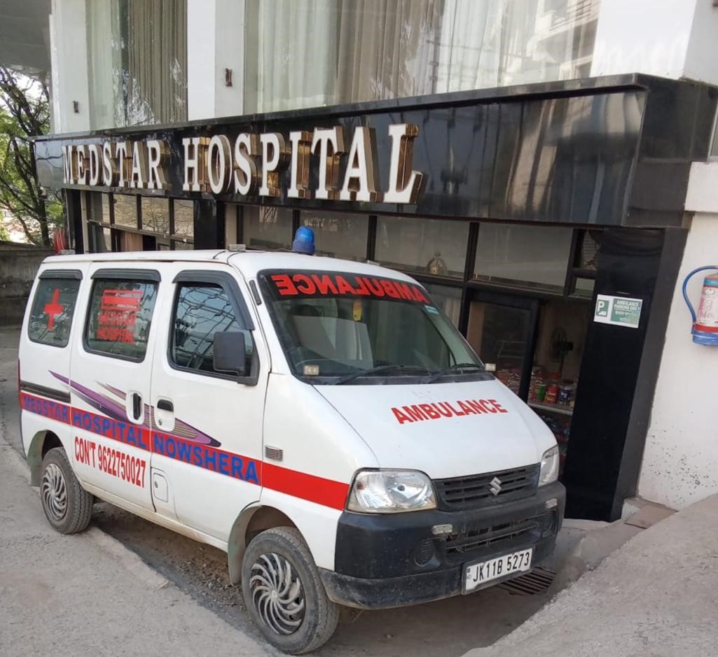 Medstar Hospital Nowshera building and ambulance